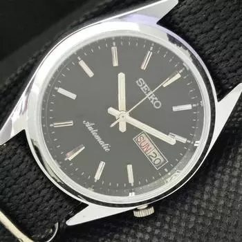 ВОССТАНОВЛЕННЫЕ ВИНТАЖНЫЕ SEIKO 5 AUTO 7009A ЯПОНИЯ МУЖСКИЕ ЧАСЫ D/D ЧЕРНЫЕ 605-a314206-9 SKU605-a314206