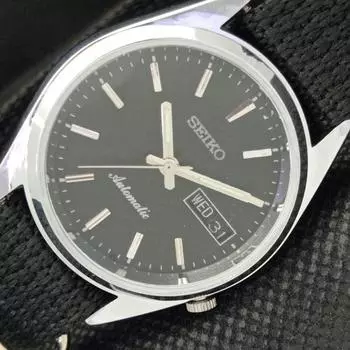 ВОССТАНОВЛЕННЫЕ ВИНТАЖНЫЕ SEIKO 5 AUTO 7009A ЯПОНИЯ МУЖСКИЕ ЧАСЫ D/D ЧЕРНЫЕ 605-a314191-2 SKU605-a314191