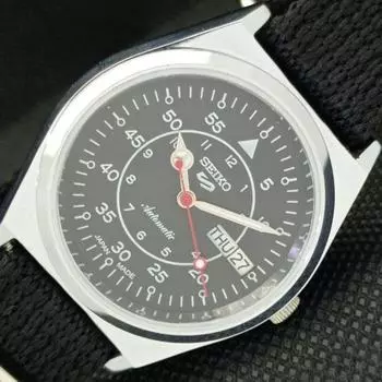 ВОССТАНОВЛЕННЫЕ ВИНТАЖНЫЕ SEIKO 5 АВТОМАТИЧЕСКИЕ 6309A ЯПОНИЯ МУЖСКИЕ ЧЕРНЫЕ ЧАСЫ D/D a266367-3 Количествоa266367
