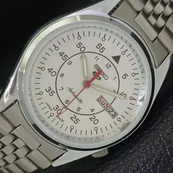 ВОССТАНОВЛЕННЫЕ ВИНТАЖНЫЕ SEIKO 5 АВТОМАТИЧЕСКИЕ 6309A ЯПОНИЯ МУЖСКИЕ D/D БЕЛЫЕ ЧАСЫ a318611-2 Seiko-a318611