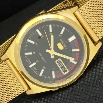 ВОССТАНОВЛЕННЫЕ ВИНТАЖНЫЕ SEIKO 5 АВТОМАТИЧЕСКИЕ 6309A ЯПОНИЯ МУЖСКИЕ ЧАСЫ D/D ЧЕРНЫЕ a298793-2 Seikoa298793
