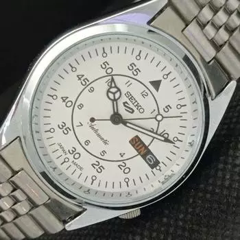 ВОССТАНОВЛЕННЫЕ ВИНТАЖНЫЕ SEIKO 5 АВТОМАТИЧЕСКИЕ 6309A ЯПОНИЯ МУЖСКИЕ D/D БЕЛЫЕ ЧАСЫ a318611-9 Seiko-a318611-1