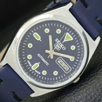ВОССТАНОВЛЕННЫЕ ВИНТАЖНЫЕ SEIKO 5 АВТОМАТИЧЕСКИЕ 6309A ЯПОНИЯ МУЖСКИЕ ЧАСЫ С СИНИМ ЦИФЕРБЛАТОМ a435118-2 R122-a435118