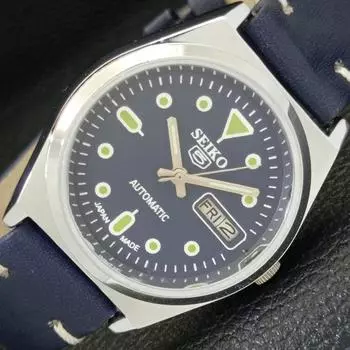 ВОССТАНОВЛЕННЫЕ ВИНТАЖНЫЕ SEIKO 5 АВТОМАТИЧЕСКИЕ 6309A ЯПОНИЯ МУЖСКИЕ ЧАСЫ С СИНИМ ЦИФЕРБЛАТОМ a435122-2 R122-a435122