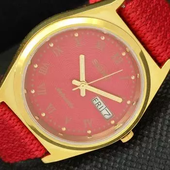 ВОССТАНОВЛЕННЫЕ ВИНТАЖНЫЕ SEIKO AUTO 6309A ЯПОНИЯ МУЖСКИЕ ЧАСЫ D/D КРАСНЫЕ 595a-a312288-9 SKU595a-a312288