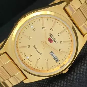 ВОССТАНОВЛЕННЫЕ ВИНТАЖНЫЕ ЗОЛОТЫЕ ЧАСЫ SEIKO 5 AUTO 6309A ЯПОНИЯ МУЖСКИЕ ЗОЛОТЫЕ 593c-a314905-9 SKU593c-a314905