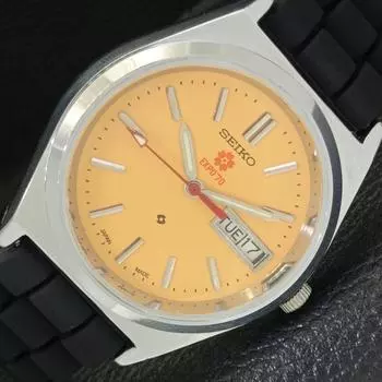 ВОССТАНОВЛЕННЫЕ ЯПОНСКИЕ 6309A SEIKO EXPO 70 АВТОМАТИЧЕСКИЕ МУЖСКИЕ ЧАСЫ С КРЕМАТЫМ ЦИФЕРБЛАТОМ a427223-2 QRL-a427223