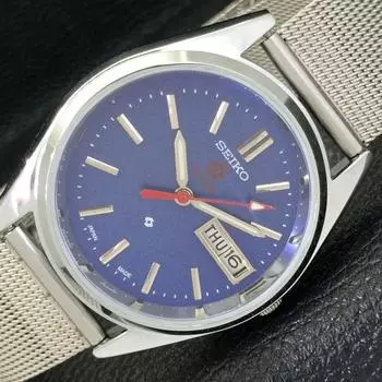 ВОССТАНОВЛЕННЫЕ ЯПОНСКИЕ 6309A SEIKO EXPO 70 АВТОМАТИЧЕСКИЕ МУЖСКИЕ ЧАСЫ С СИНИМ ЦИФЕРБЛАТОМ a427290-2 QRL-a427290