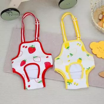 Восстановительный костюм для кастрации кошек с клубничным узором, комбинезон для хирургии против лизания, дышащий хирургический костюм на крючках и петлях для маленьких собак, котят S жёлтый