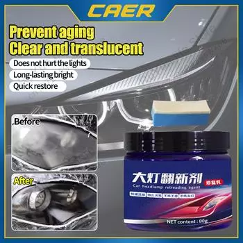 Восстановление фар автомобиля Полировка 80 г Ремонт фар Чистящая паста Набор для удаления царапин Антиокислительное обновление Техническое обслуживание