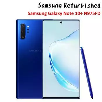 Восстановленные смартфоны Samsung Galaxy Note 10+ N975FD, 12 ГБ ОЗУ, 256 ГБ ПЗУ, 6,8-дюймовый разблокированный мобильный телефон на базе Android, европейская версия, две SIM-карты