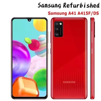 Восстановленный Android-смартфон Samsung A41 A415F/DS с двумя SIM-картами, 4 ГБ + 64 ГБ, мобильные телефоны, 3500 мАч, 20 МП, две SIM-карты