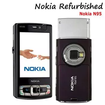 Восстановленный мобильный телефон Nokia на базе Android Nokia N95, 8 ГБ, 1200 мАч, две SIM-карты, 2,8 дюйма