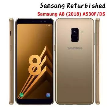 Восстановленный мобильный телефон Samsung A8 на базе Android (2018) Смартфон A530F/DS, 32 ГБ, 4 ГБ ОЗУ, мобильные телефоны, 3000 мАч, 16 МП, 5,6 дюйма, две SIM-карты