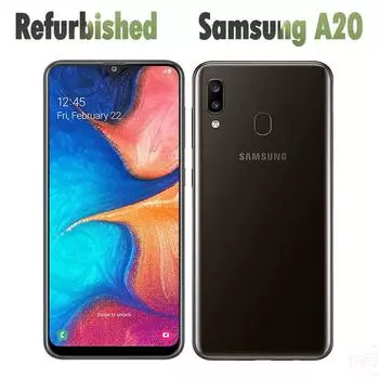 Восстановленный мобильный телефон Samsung Galaxy A20 A205U с одной SIM-картой / A205F с двумя SIM-картами, 3 ГБ ОЗУ, 32 ГБ ПЗУ A205U Simple Set чёрный