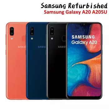 Восстановленный мобильный телефон Samsung Galaxy A20 A205U на базе Android, 32 ГБ ПЗУ, 3 ГБ ОЗУ, смартфон с сенсорным экраном, мобильный телефон