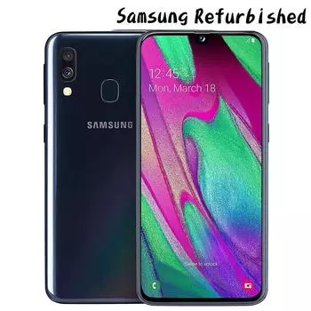 Восстановленный мобильный телефон Samsung Galaxy A40 A405FN/DS с двумя SIM-картами, 4 ГБ ОЗУ, 64 ГБ ПЗУ, европейская версия, сотовый телефон 5,9 дюйма
