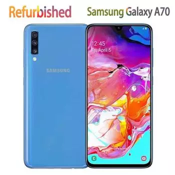 Восстановленный мобильный телефон Samsung Galaxy A70 A705F с двумя SIM-картами, Android, 32 МП, 128 ГБ, 6 ГБ ОЗУ Simple Set чёрный