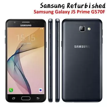 Восстановленный мобильный телефон Samsung Galaxy J5 Prime G570F/DS на базе Android, две SIM-карты, 16 ГБ ПЗУ, 2 ГБ ОЗУ, 5,0-дюймовый сенсорный экран, смартфоны