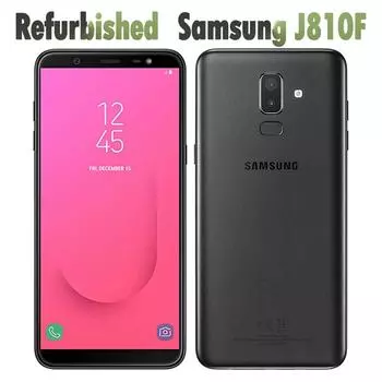 Восстановленный мобильный телефон Samsung Galaxy J8 J810F On8 с двумя SIM-картами, 4 ГБ ОЗУ, 32 ГБ ПЗУ, 6,0 дюйма, 16 МП, 4G, восьмиядерный мобильный телефон Simple Set чёрный
