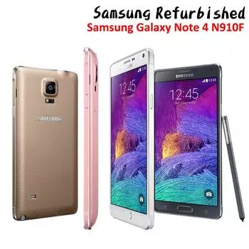 Восстановленный мобильный телефон Samsung Galaxy Note 4 N910F на базе Android, 32 ГБ ПЗУ, 3 ГБ ОЗУ, сенсорный экран, мобильный телефон, 5,7 дюйма, европейская версия