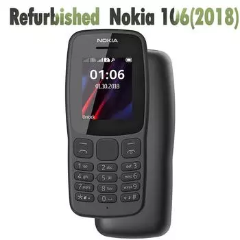 Восстановленный Nokia Оригинальный Nokia 106(2018) Мобильный телефон с двумя SIM-картами