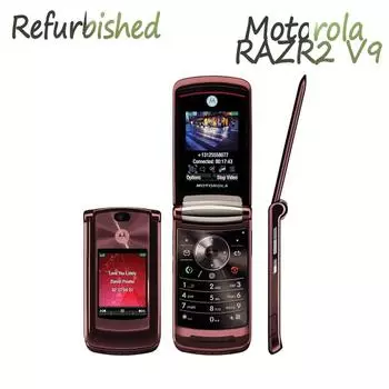 Восстановленный оригинальный мобильный телефон Motorola RAZR V9 2MP 3G 2G simple set чёрный