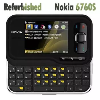 Восстановленный оригинальный мобильный телефон Nokia 6760 Slide Simple Set чёрный