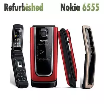 Восстановленный оригинальный мобильный телефон Nokia 6555 1 Battery 1 Charger чёрный