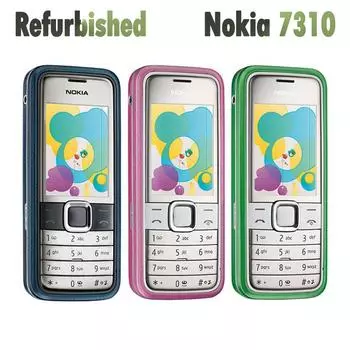 Восстановленный оригинальный мобильный телефон Nokia 7310 Supernova 2G, разблокированный, 2 Мпикс. 1 battery 1 charger синий