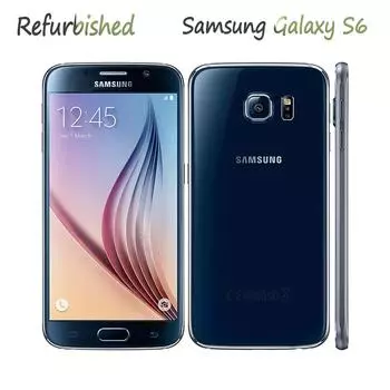 Восстановленный оригинальный мобильный телефон Samsung Galaxy S6 G920F 4G 5,1 дюйма, 3 ГБ ОЗУ, 32 ГБ ПЗУ, отпечаток пальца simple set чёрный