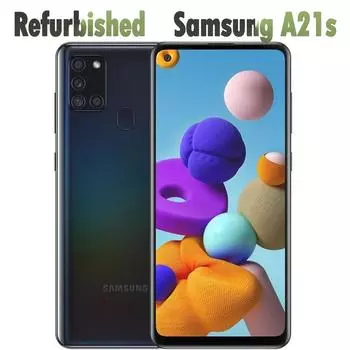 Восстановленный оригинальный мобильный телефон Samsung Galaxy A21s A217F 3 ГБ ОЗУ 32 ГБ ПЗУ Simple Set чёрный