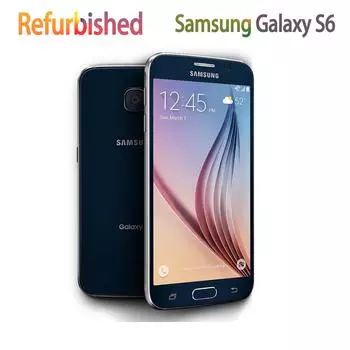 Восстановленный оригинальный мобильный телефон Samsung Galaxy S6 G920F 4G 5,1 дюйма, 3 ГБ ОЗУ, 32 ГБ ПЗУ, отпечаток пальца simple set чёрный