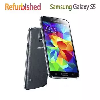 Восстановленный оригинальный мобильный телефон Samsung Galaxy S5 G900F 4G 16MP 2 ГБ ОЗУ 16 ГБ ПЗУ отпечаток пальца simple set чёрный