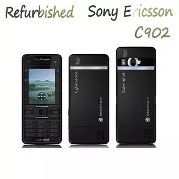 Восстановленный оригинальный мобильный телефон Sony Ericsson C902, камера 5 Мп, 3G, мобильный телефон simple set чёрный