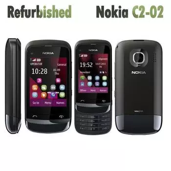 Восстановленный оригинальный разблокированный мобильный телефон Nokia C2-02 Simple set чёрный
