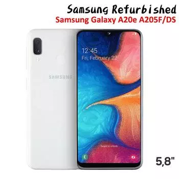 Восстановленный Samsung Galaxy A20e A202F/DS Мобильный телефон Android 32 ГБ ПЗУ 3 ГБ ОЗУ Смартфоны с сенсорным экраном Мобильный телефон Дисплей 5,8 дюйма
