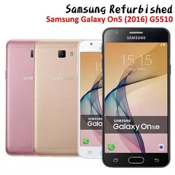 Восстановленный Samsung Galaxy On5(2016) G5510 16 ГБ ПЗУ 2 ГБ ОЗУ Мобильный телефон Android с двумя SIM-картами 5,0-дюймовый сенсорный экран Смартфоны Мобильный телефон