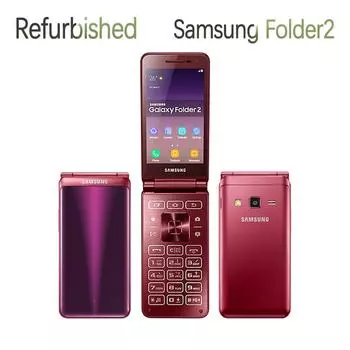 Восстановленный смартфон-раскладушка Samsung Galaxy Folder 2 G1650, 2 ГБ ОЗУ, 16 ГБ ПЗУ, 3,8 дюйма, Android 6.0 G160N Simple Set чёрный