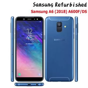 Восстановленный смартфон Samsung Galaxy A6 (2018) A600F/DS Мобильный телефон Android 32 ГБ ПЗУ 3 ГБ ОЗУ Смартфоны с сенсорным экраном Мобильные телефоны