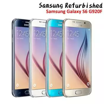 Восстановленный смартфон Samsung Galaxy S6 G920F 32 ГБ, мобильный телефон на базе Android, смартфон с сенсорным экраном, мобильный телефон