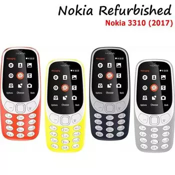 Восстановленный сотовый телефон Nokia Android 3310 (2017) Мобильные телефоны 2G с двумя SIM-картами, 1200 мАч, 2,4 дюйма