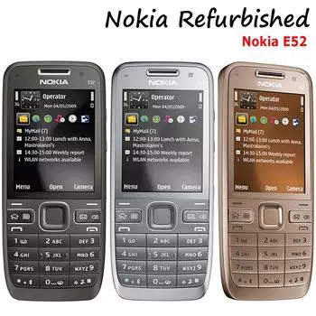 Восстановленный сотовый телефон Nokia Android Мобильные телефоны Nokia E52 с одной SIM-картой, 1500 мАч