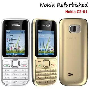 Восстановленный сотовый телефон Nokia Android Мобильные телефоны Nokia C2-01 с двумя SIM-картами