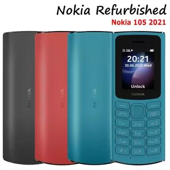 Восстановленный сотовый телефон Nokia Android Nokia 105 4G мобильные телефоны LTE 1020 мАч, 1,8 дюйма