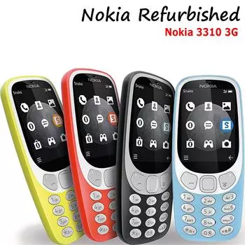 Восстановленный сотовый телефон Nokia Android Nokia 3310 3G мобильные телефоны с двумя SIM-картами, 1200 мАч, 2,4 дюйма