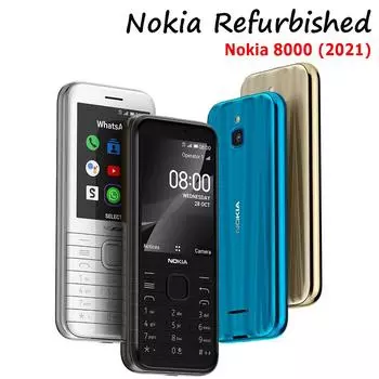 Восстановленный сотовый телефон Nokia Android Nokia 8000 2021, мобильные телефоны с двумя SIM-картами, 4G LTE, 1500 мАч, 2,8 дюйма