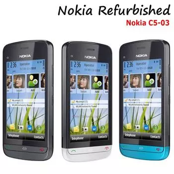 Восстановленный сотовый телефон Nokia на базе Android Nokia C5-03 3G мобильные телефоны 1000 мАч, 3,2 дюйма