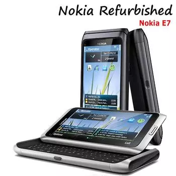 Восстановленный сотовый телефон Nokia на базе Android Мобильные телефоны Nokia E7 16 ГБ ПЗУ 256 МБ ОЗУ Смартфон с двумя SIM-картами 1200 мАч, 8 МП, 4,0 дюйма