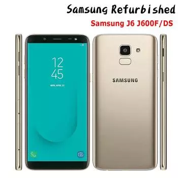Восстановленный сотовый телефон Samsung J6 J600F/DS, смартфон на базе Android, 32 ГБ, 3 ГБ ОЗУ, мобильные телефоны, 3000 мАч, 5,6 дюйма, две SIM-карты
